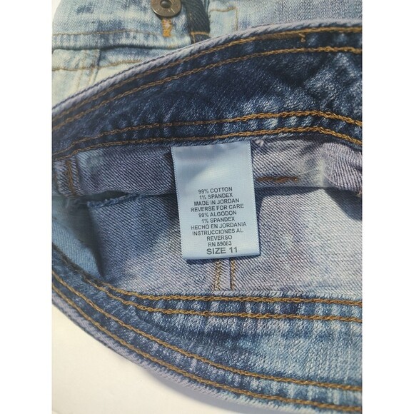 HOT PANTS SHORT Lowrise Shorts Denim LEI Cutoff Frayed shredded Distressed Sz 11 - Picture 7 of 9